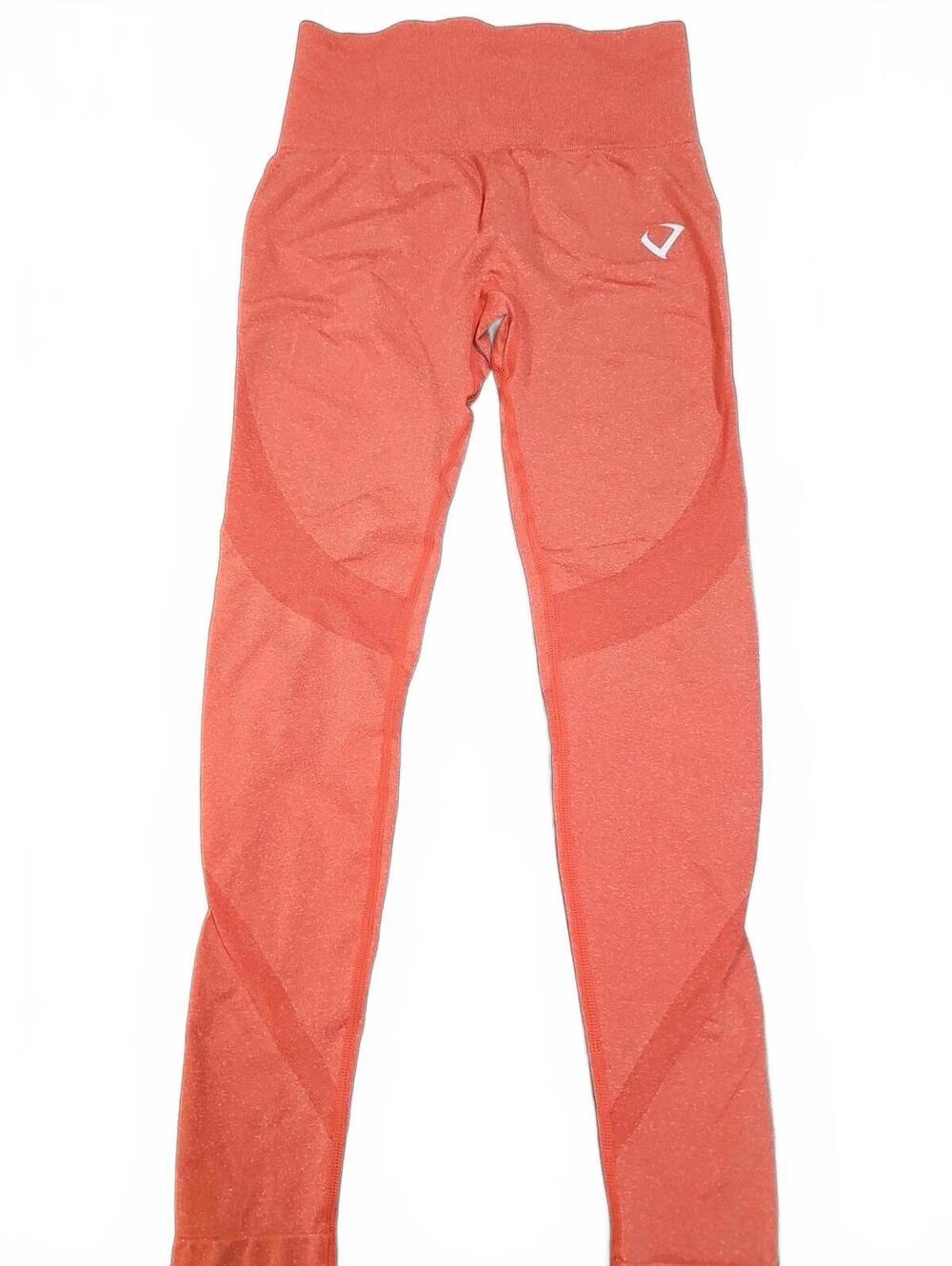 Gymshark vital heat red/orange leggings high waisted seamless scrunch Size XS